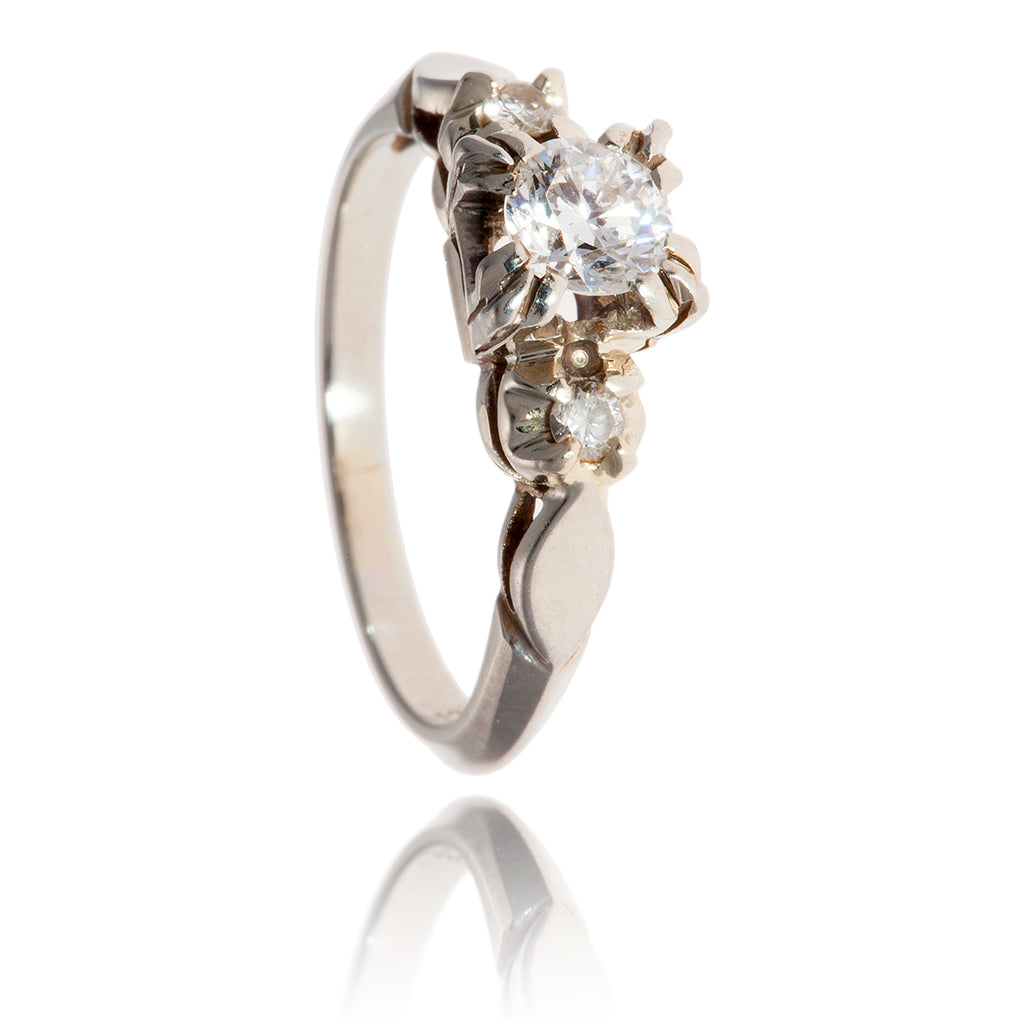 Vintage Inspired Diamond Engagement Ring Default Title