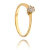 18K Yellow Gold .15 Carat Diamond Cluster Rose Gold Ring Default Title