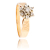 14-18KT Yellow and White Gold Diamond Cluster Ring with Bark Finish Default Title
