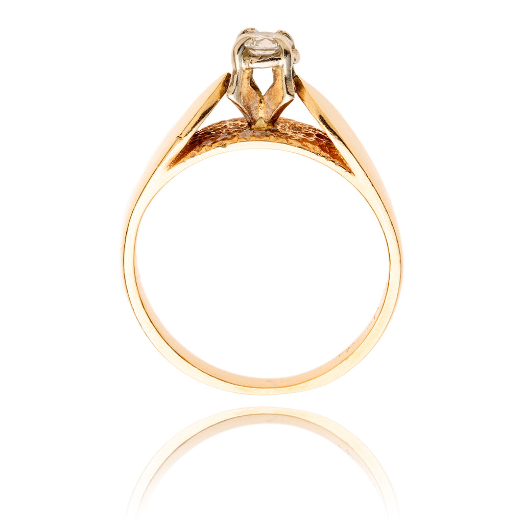 14KT Yellow and White Gold .15 Carat Diamond Solitaire Ring Default Title