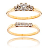 14KT Yellow and White Gold Engagement Ring and Matching Wedding Band Set Default Title