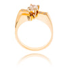 14KT Yellow and White Gold Diamond Ring with Geometrically Designed Band Default Title