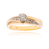 14KT Yellow and White Gold Illusion Set Diamond Ring Default Title