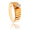 14KT Yellow and White Gold .19 Carat Diamond Solitaire Diamond Ring with Textured Band Default Title