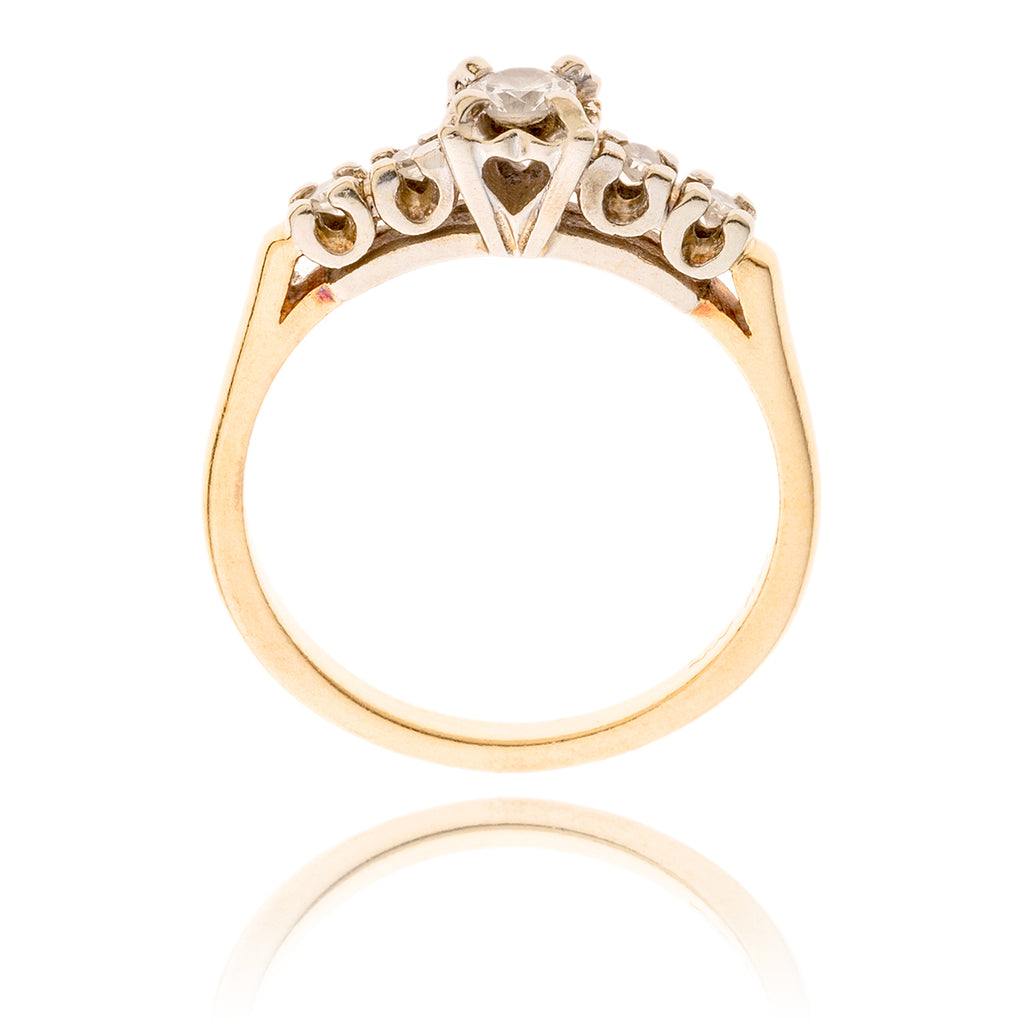 14KT Yellow and White Gold 5-Stone Diamond Ring Default Title