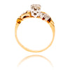 14-18KT Yellow and White Gold Diamond Engagement Ring with Fancy Diamond-Set Shoulders Default Title