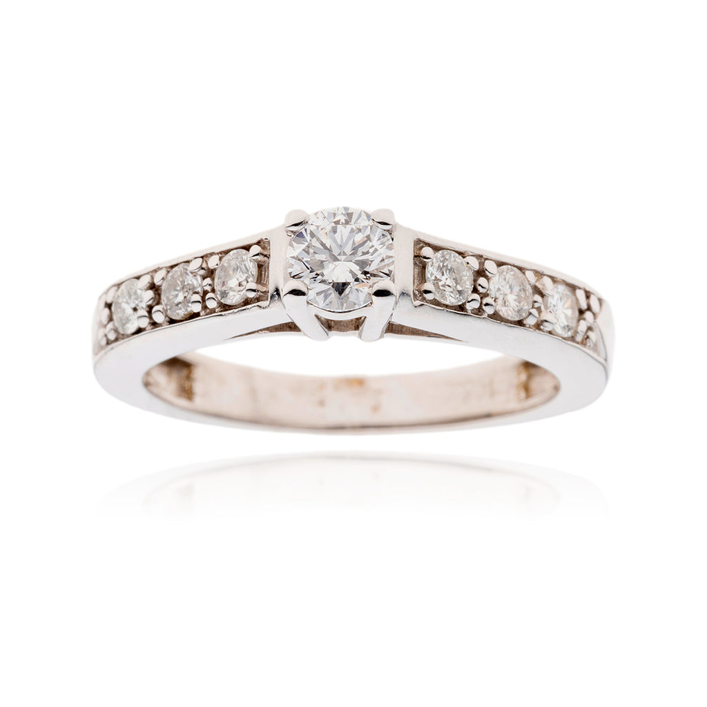 14KT White Gold .47 Carat Total Weight Diamond Engagement Ring Default Title