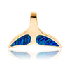 14Kt Yellow Gold Dolphin Tail Pendant Set With Two Custom Cut Black Opal Inlays Default Title