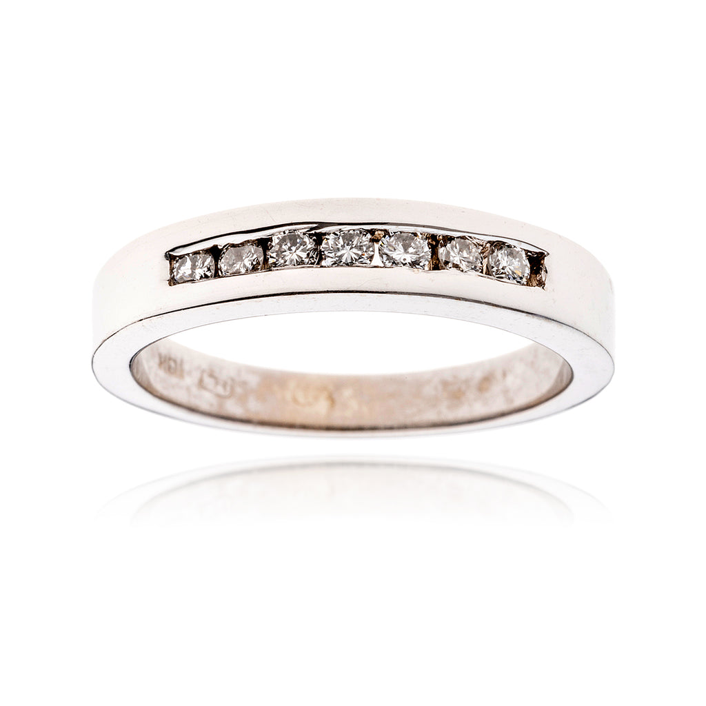 10KT White Gold Channel Set Diamond Anniversary Band Default Title