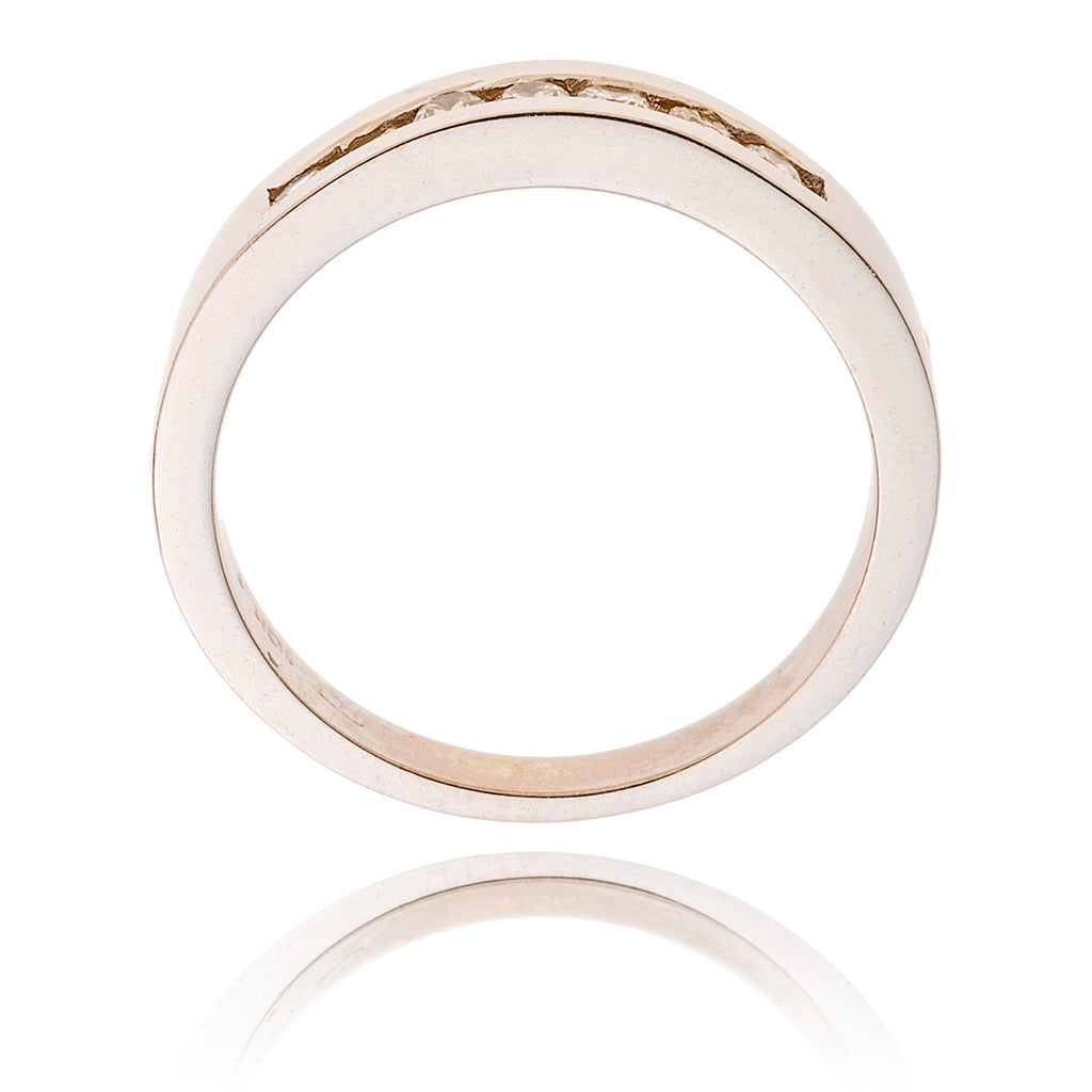 10KT White Gold Channel Set Diamond Anniversary Band Default Title