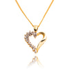 10kt Yellow Gold & Rhodium Enhanced Baguette and Round Cut Diamond Heart Pendant Default Title