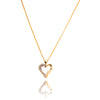 10kt Yellow Gold & Rhodium Enhanced Baguette and Round Cut Diamond Heart Pendant Default Title