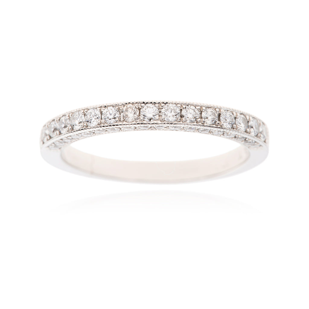 Platinum .41 Carat Half Eternity Band with Diamonds On Two Sides Default Title