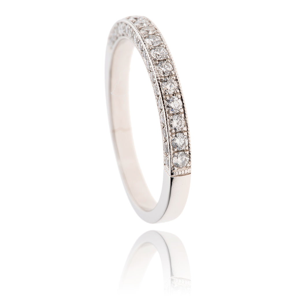 Platinum .41 Carat Half Eternity Band with Diamonds On Two Sides Default Title