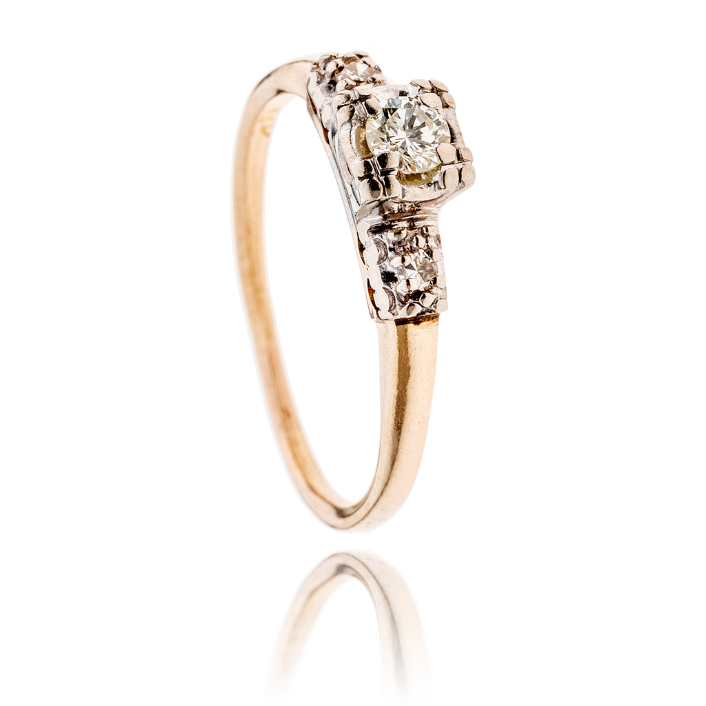 14kt y&w/g .18ct dia w should Default Title