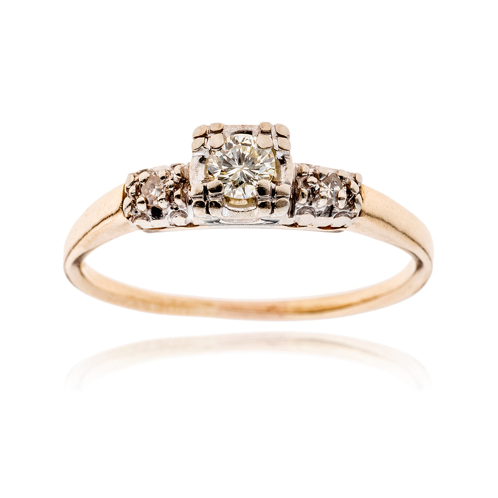 14kt y&w/g .18ct dia w should Default Title