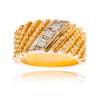 14k y/w gld rope style des ring  + 3 bril cut dia Default Title