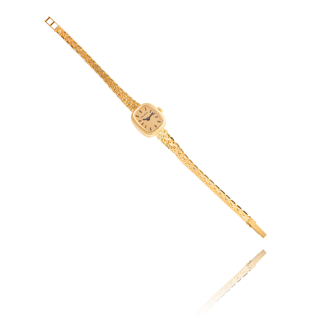 14k Yellow Gold GENEVE Watch Attached To Tapering Bracelet Default Title