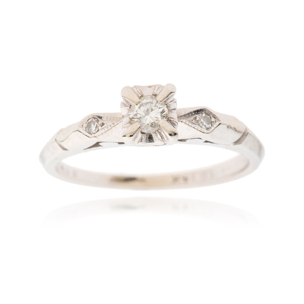14kt w/g diamond engagement ri Default Title