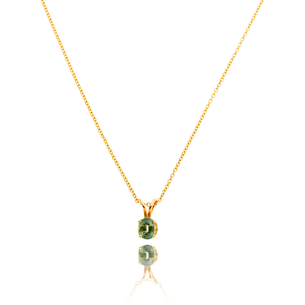 14kt Yellow Gold 4 Prong Green Stone Pendant Default Title