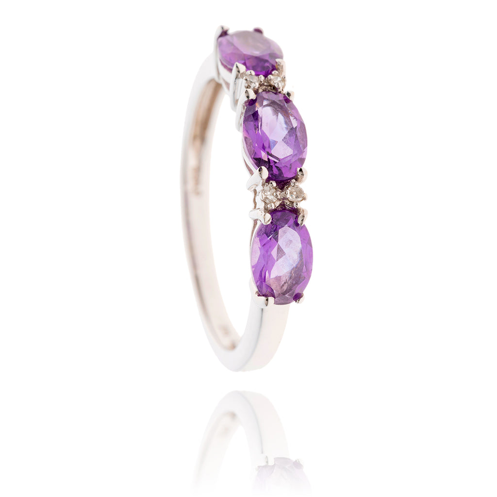 14kt w/g amethyst & dia band s Default Title
