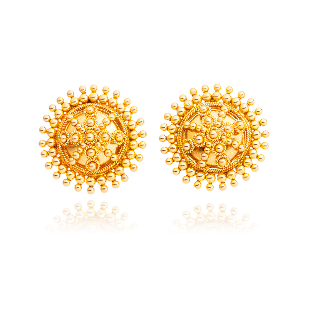 22kt Yellow Gold Granual Stud Earrings Default Title