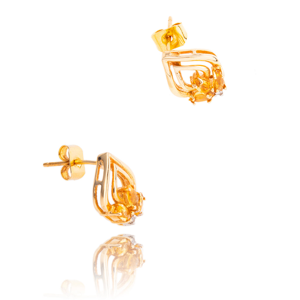 14kt Yellow Gold Multi Gemstone Stud Earrings Default Title