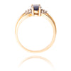 10kt y/g oval saph & dia ring Default Title