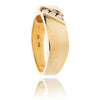 12K Yellow Gold Square Ring White 3 Dia'S Default Title