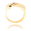 12K Yellow Gold Square Ring White 3 Dia'S Default Title