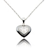 14kt White Gold Gypsy-Set Diamond Heart Pendant Default Title