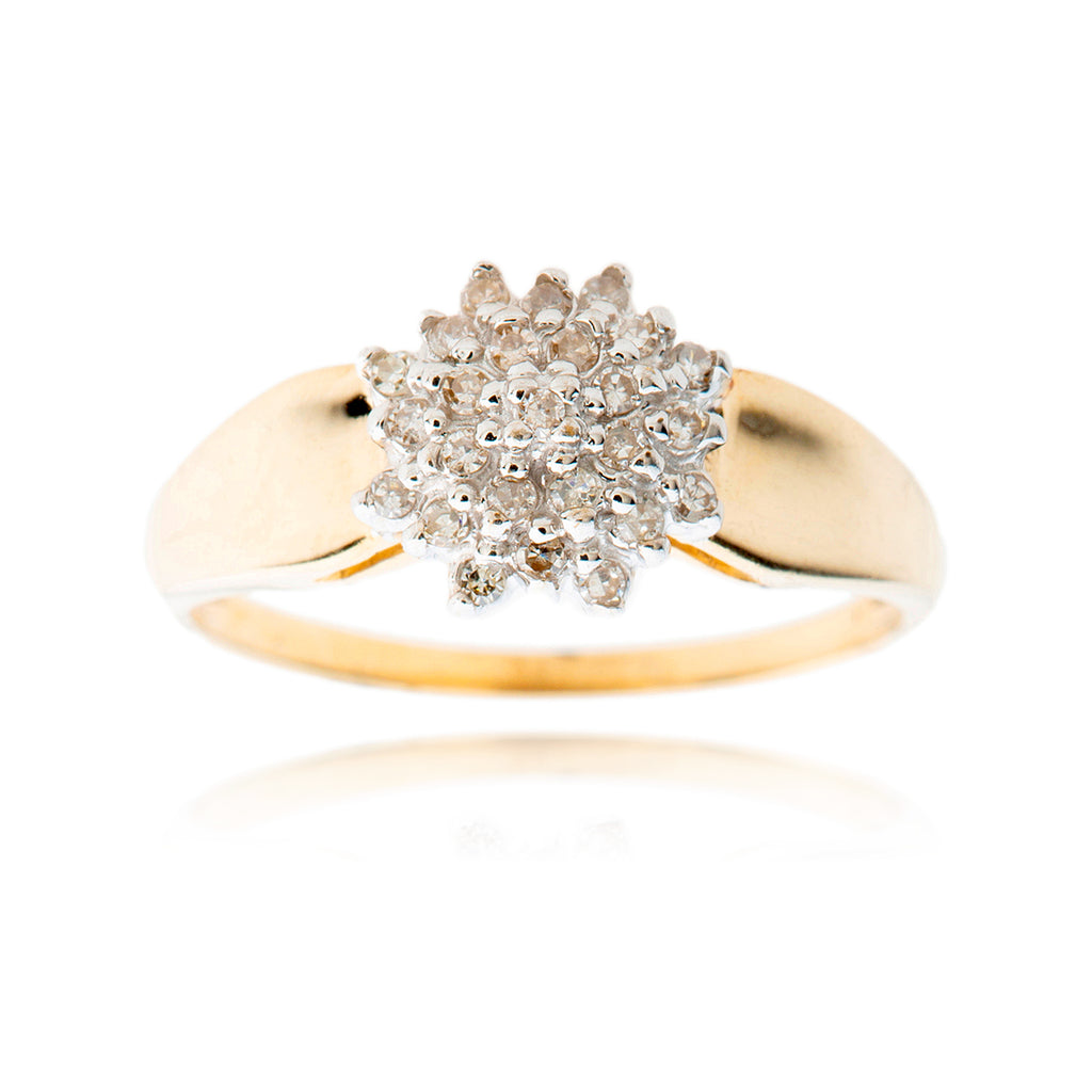 10kt Yellow Gold & Diamond Cluster Ring Default Title