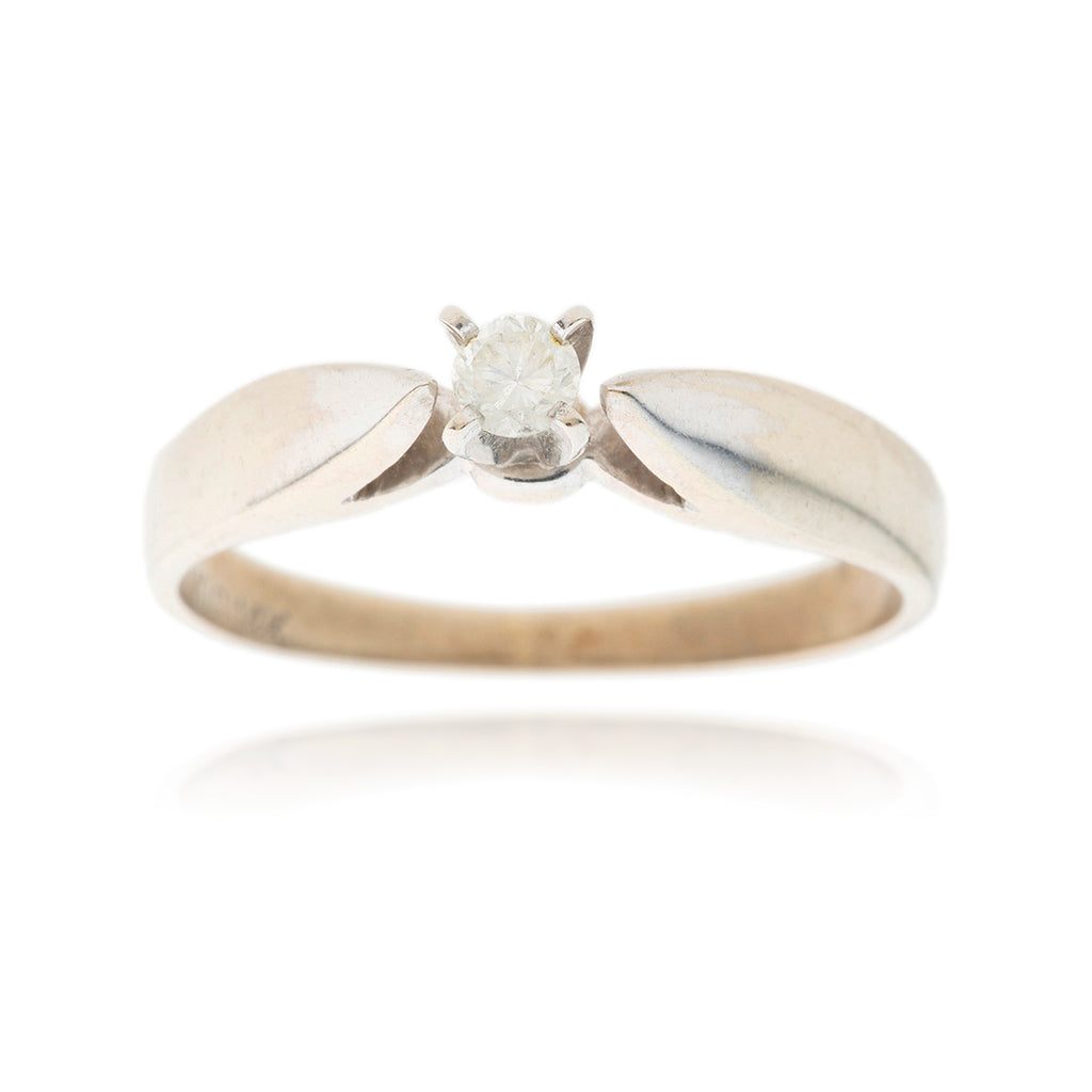 14K Yellow Gold Diamond Solitaire Ring Default Title