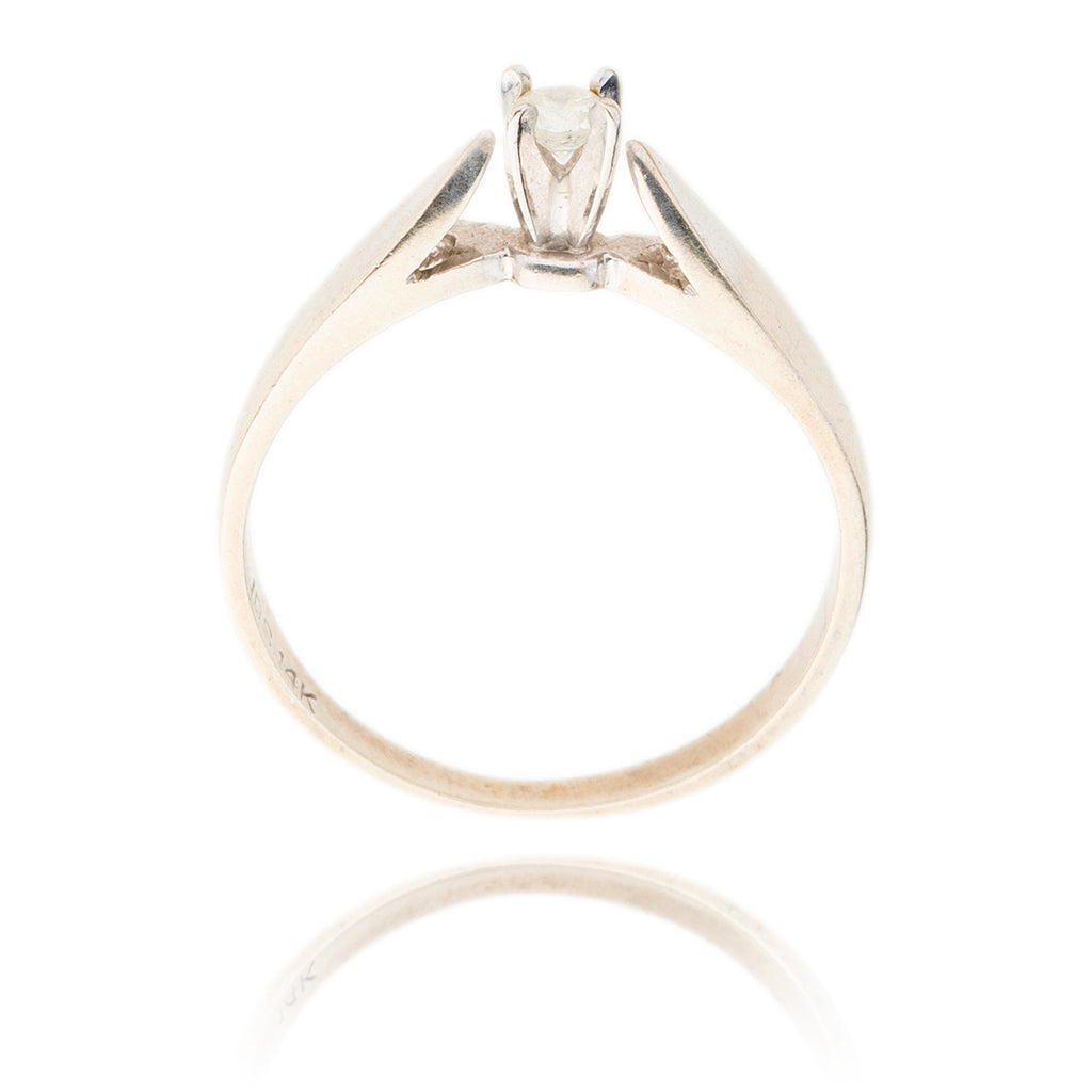 14K Yellow Gold Diamond Solitaire Ring Default Title