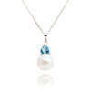 10kt White Gold Pearl & Blue Topaz Pendant Default Title