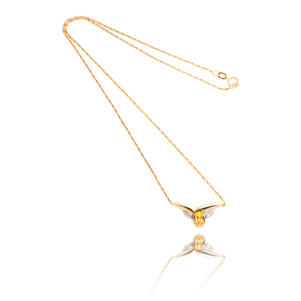 10kt Yellow Gold Citrine & Diamond Pendant Default Title