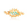 14kt Yellow Gold Turquoise Leaf Brooch Default Title