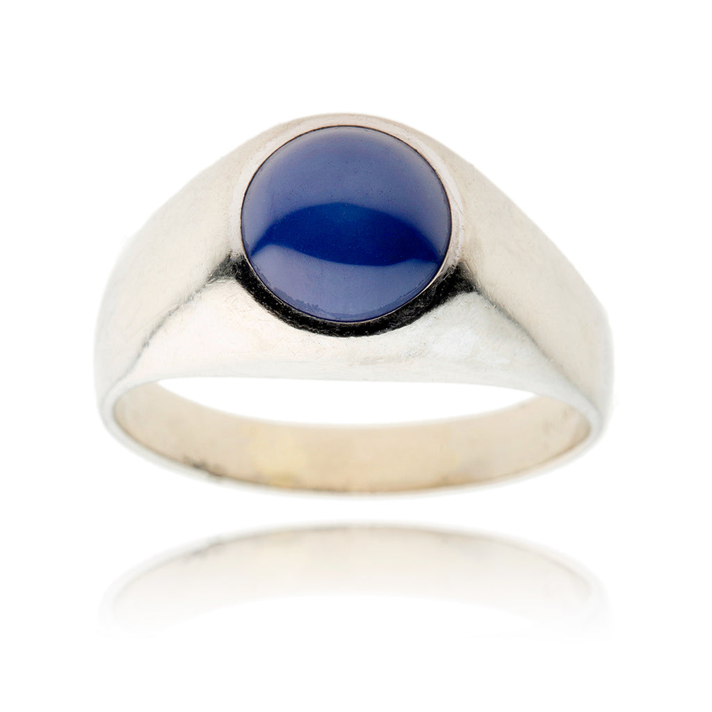 Gentleman's 14kt White Star Sapphire Ring Default Title