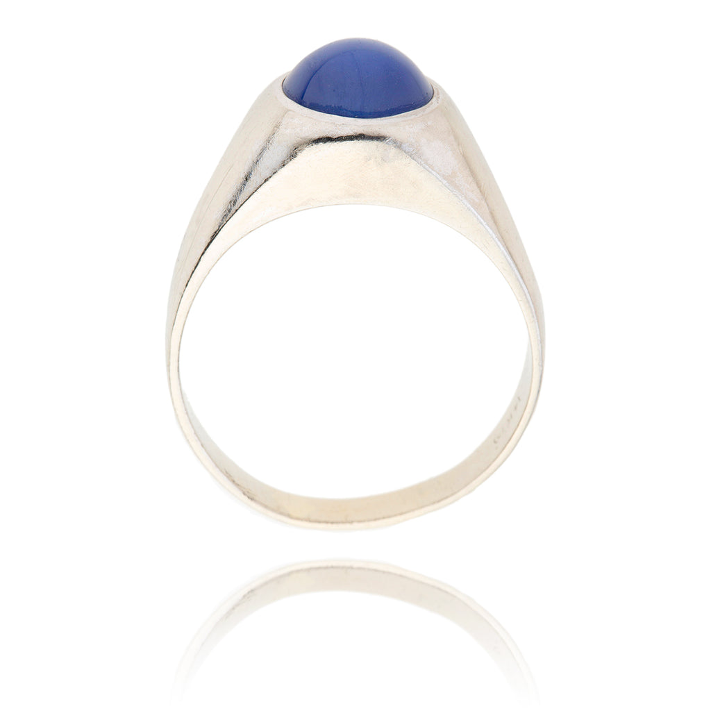 Gentleman's 14kt White Star Sapphire Ring Default Title