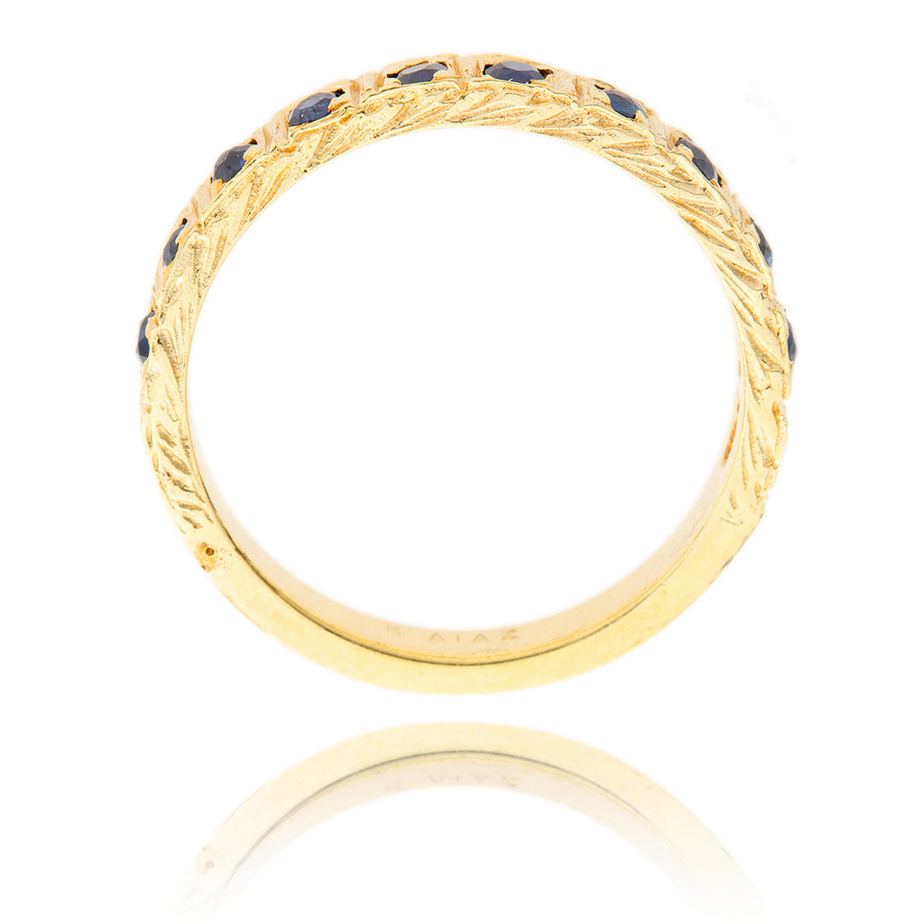 14k y prong-set saph band Default Title