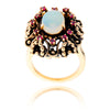 14k y oval opal & ruby ring Default Title