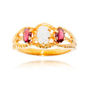 14k y opal & garn 3-st acr ring Default Title