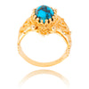 14K Yellow Gold Turquoise Text Ring Default Title