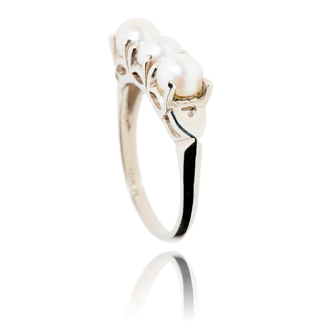 10kt White Gold Pearl Ring Default Title