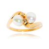 10kt Yellow Gold Pearl & Diamond Ring Default Title