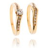 14k y&w .20ct dia ring w match bnd, .70ctw Default Title