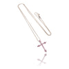 18kt White Gold Cross With 14kt Chain Default Title