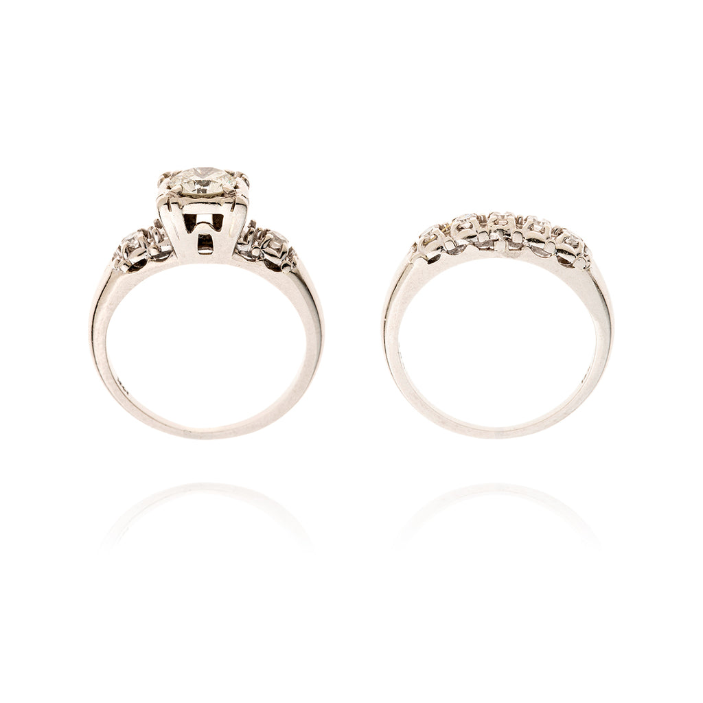 14k w .65ct dia ring w match band, .87ctw Default Title