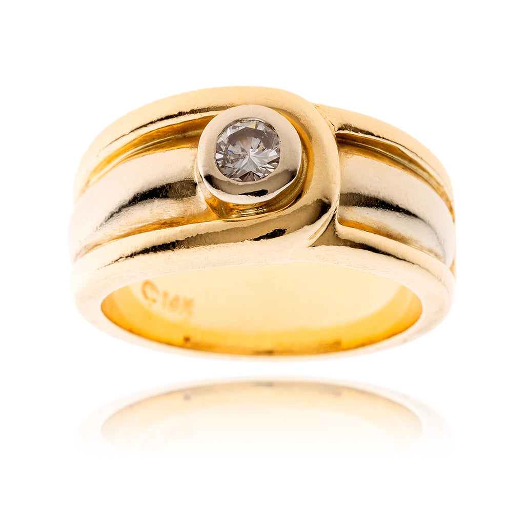 14k y bez-set .18ct dia ring Default Title