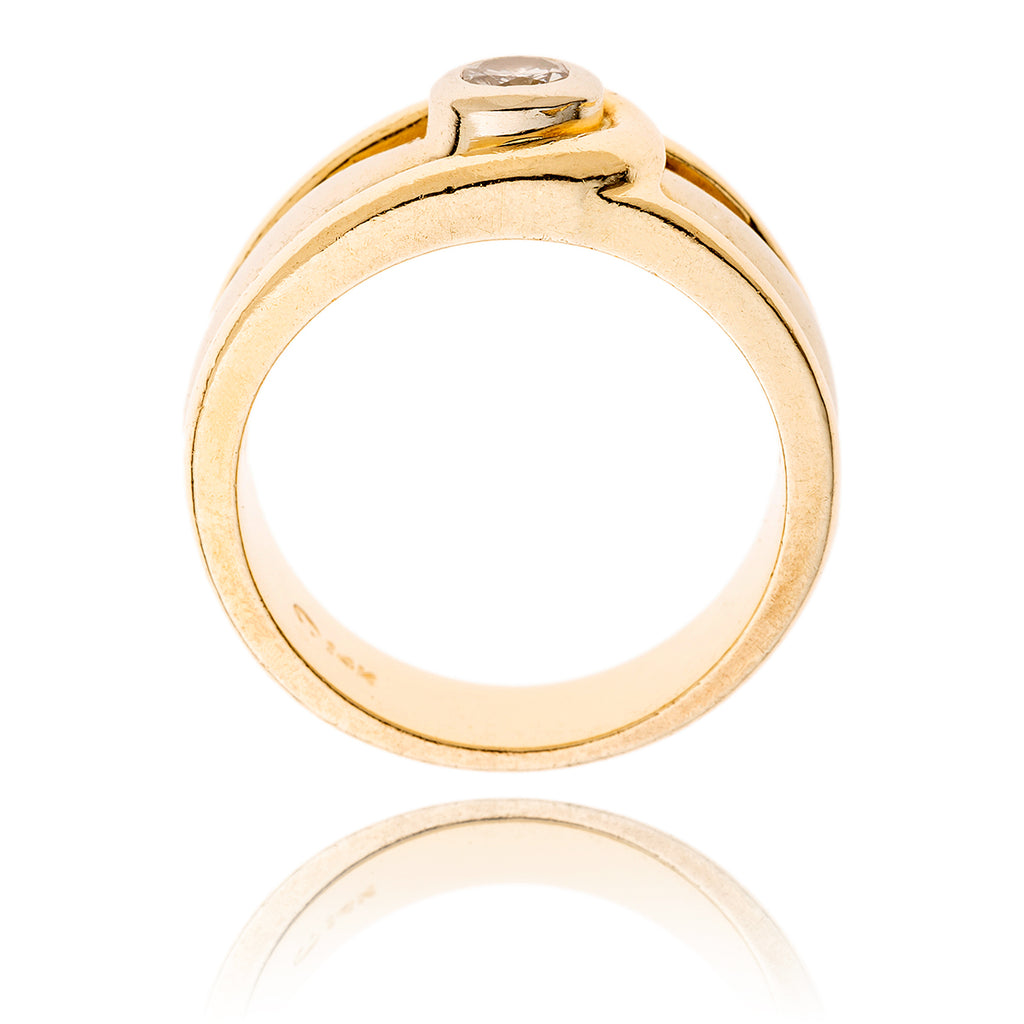 14k y bez-set .18ct dia ring Default Title